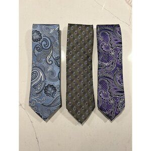 Set of 3 Jos. A. Bank Multicolor Print 100% Silk Neckties